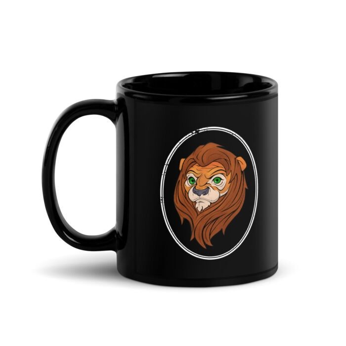 Black Glossy Lion Mug - Image 3