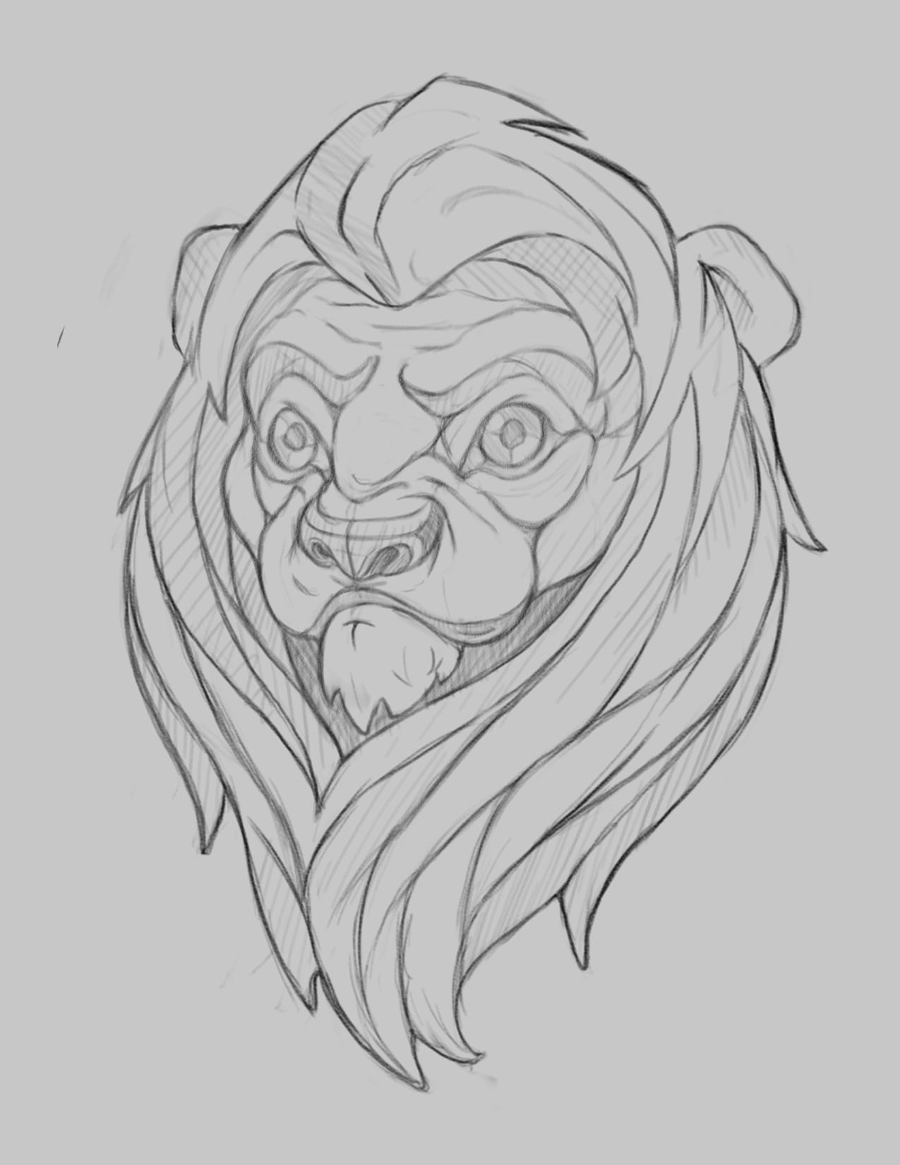 lion head sketch